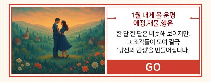 1월 내게 올 운명.애정.재물.행운